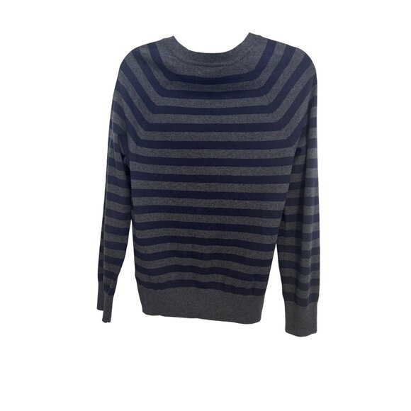Banana Republic Small Striped Navy & Gray Sweater Cotton Cashmere Blend - Picture 10 of 16